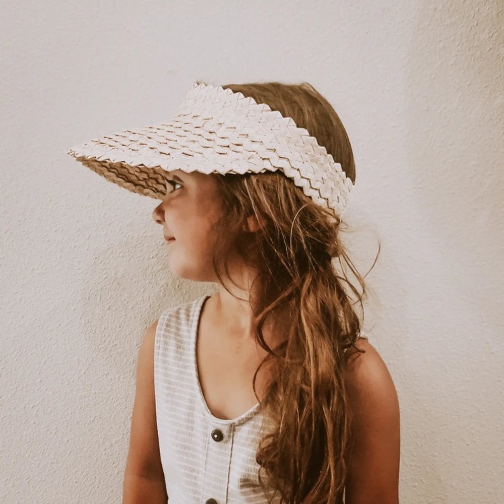 KIDS RATTAN VISOR - BLONDE
